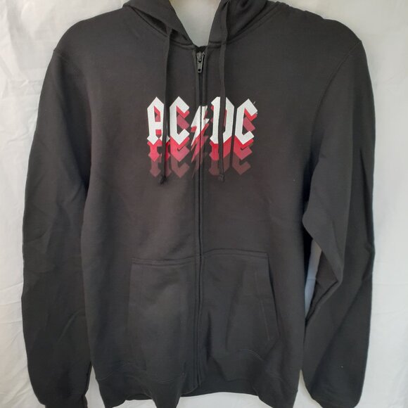 New Small AC/DC Logo Black Zip Hoodie - Picture 7 of 8